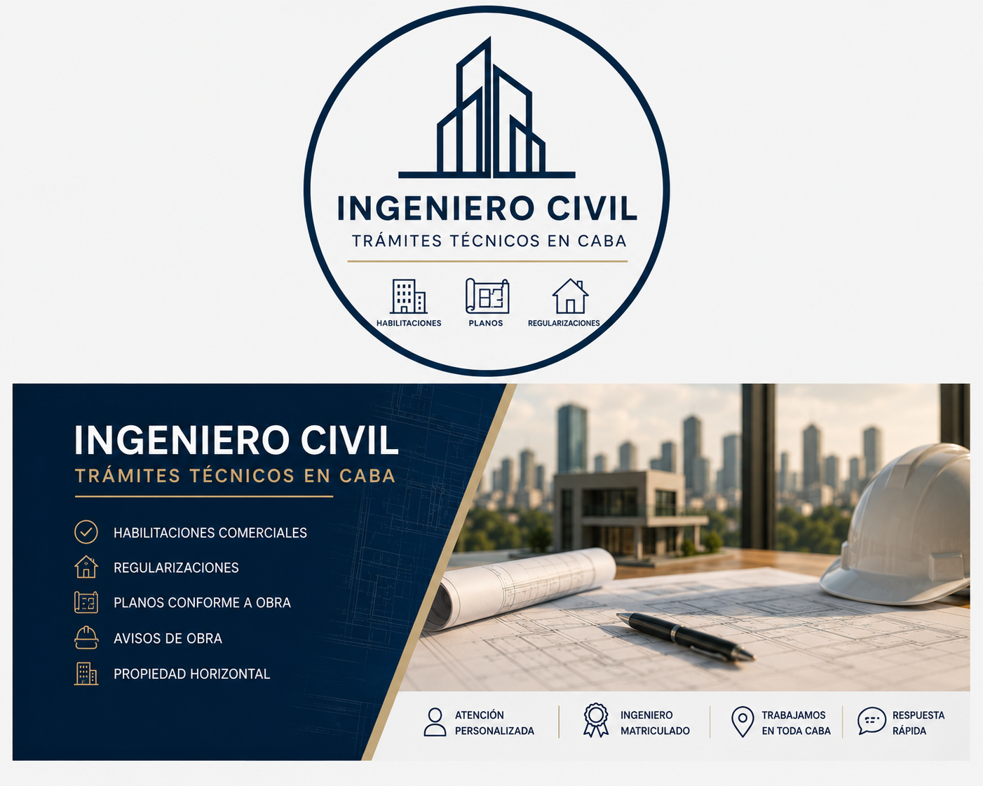 Ingeniero civil revisando planos arquitectónicos